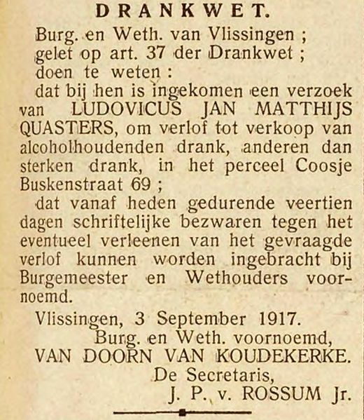 Bestand:Quasters vergunning 4-9-1917.jpg