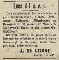 Cafe Klomp A.de groof adv. 10-5-1885 KB.jpg