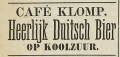 Cafe Klomp adv. 10-1-1890 KB.jpg